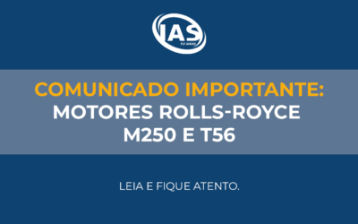 Comunicado Importante: Motores Rolls Royce M250 e T56